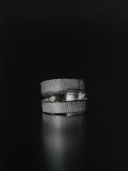 2-Bandage Silver Ring (2-VTGR05) | Vintage White