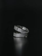 2-Bandage Silver Ring (2-VTGR05) | Vintage White