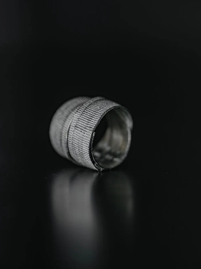 2-Bandage Silver Ring (2-VTGR04 ) | Vintage White