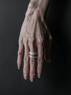 2-Bandage Silver Ring (2-VTGR05) | Vintage White
